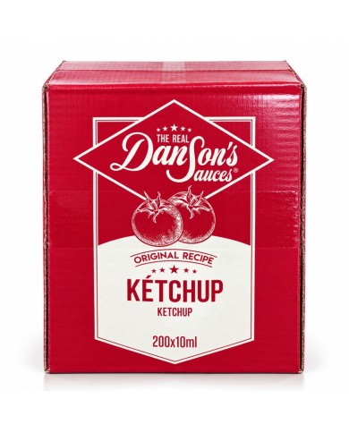 Ketchup THE REAL Dân Sons monodosis caja 200 sobres de 10 ml.