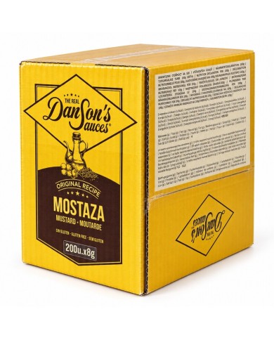 Mostaza THE REAL Dân Sons monodosis caja 200 sobres de 8 grs.
