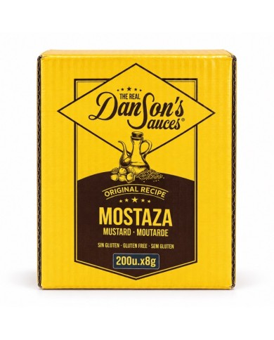 Mostaza THE REAL Dân Sons monodosis caja 200 sobres de 8 grs.