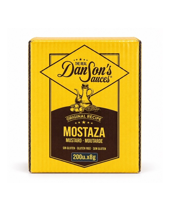 Mostaza THE REAL Dân Sons monodosis caja 200 sobres de 8 grs.