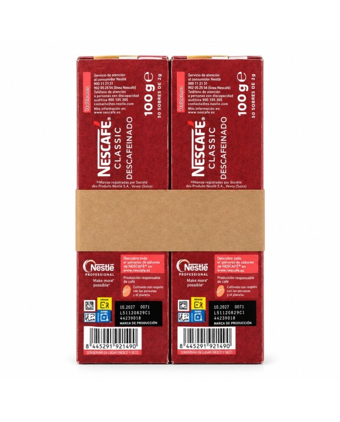 Nescafé descafeinado estuche 100 sobres de 2 gramos