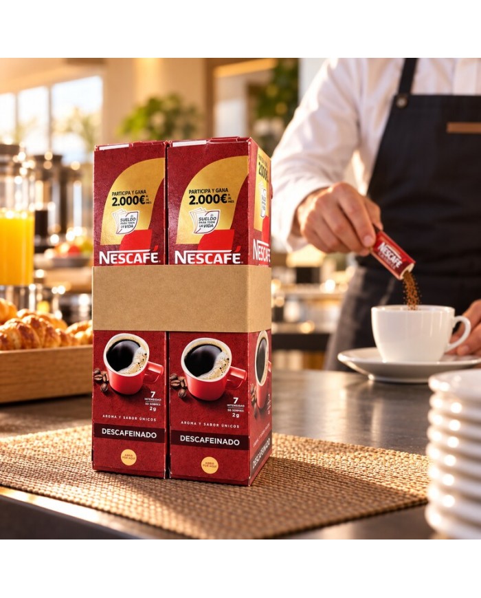 Nescafé descafeinado estuche 100 sobres de 2 gramos