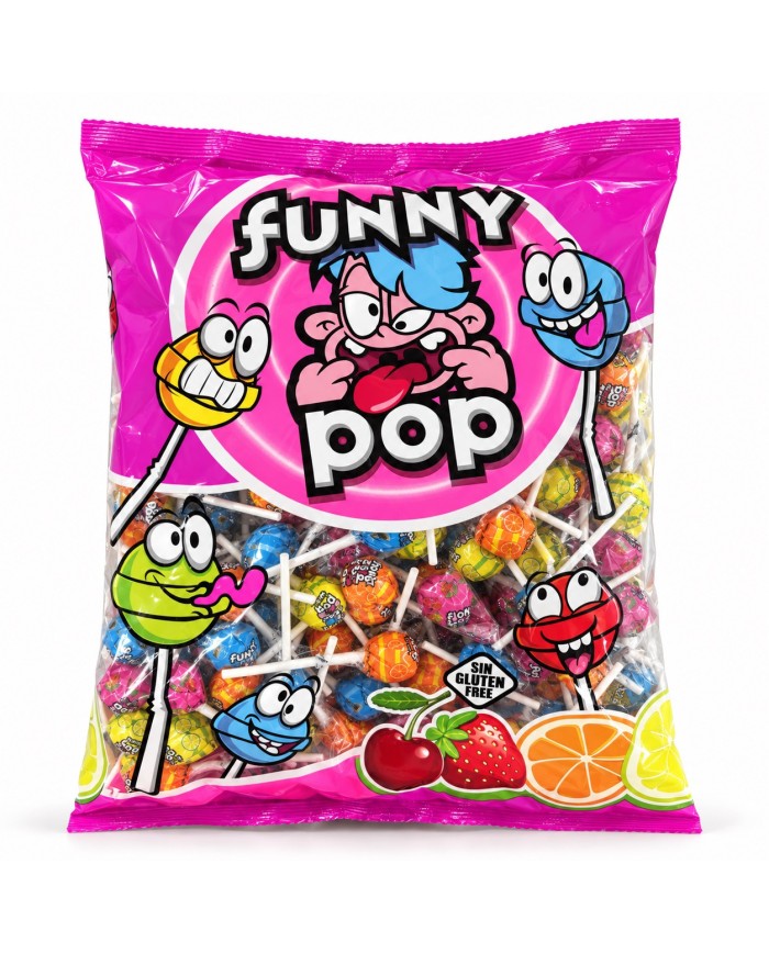 Chupa chups surtidos Funny Pop bolsa de 200 unidades