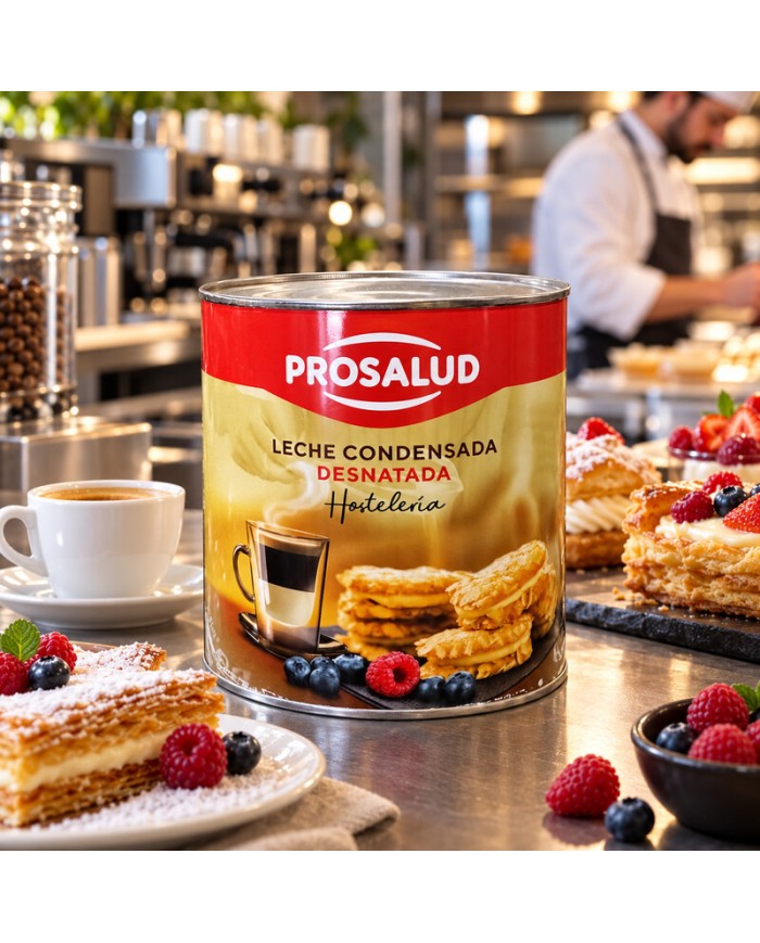 Leche condensada desnatada Prosalud lata 2485 gramos