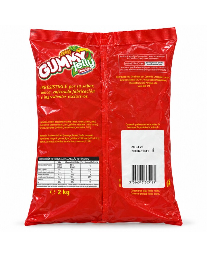 Gummy Jelly Dulciora caramelo de gelatina bolsa de 2 kilos