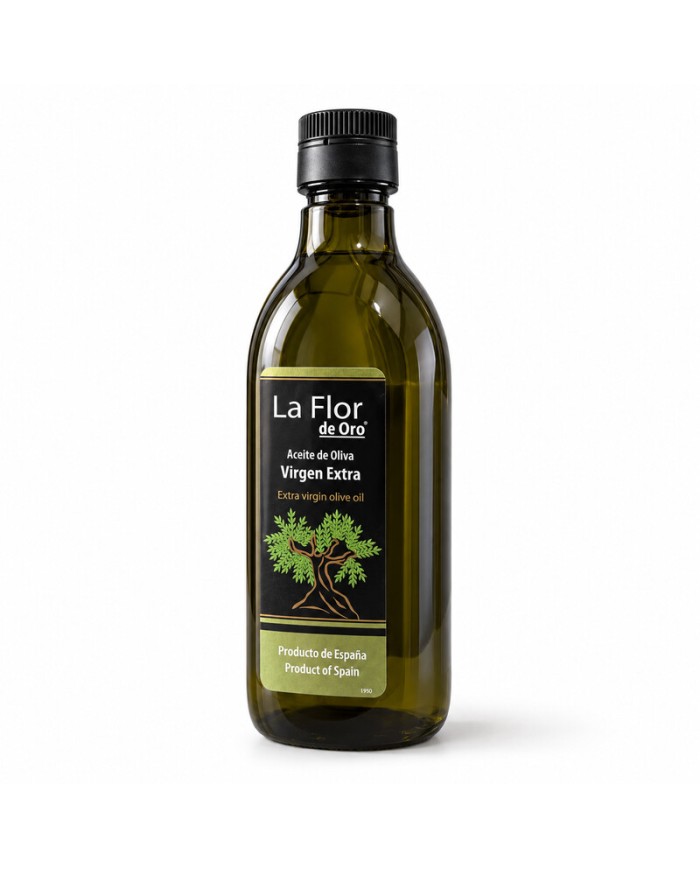 Aceite de Oliva virgen extra Flor de oro botellin Pet 500 ml. caja de 12