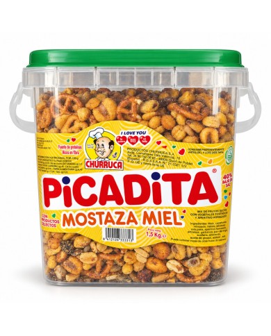 Churruca Picadita mostaza y miel tarro de 1.5 kilos