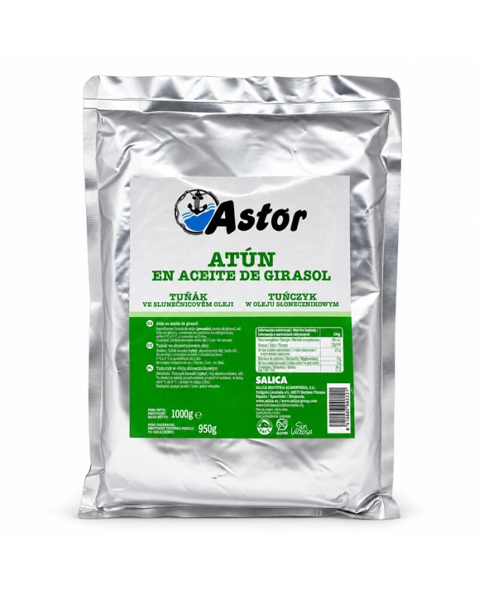 Atún AIKO-ASTOR en aceite de girasol bolsa 950 gramos