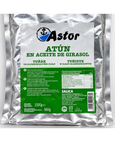 Atún AIKO-ASTOR en aceite de girasol bolsa 950 gramos