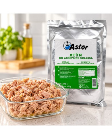 Atún AIKO-ASTOR en aceite de girasol bolsa 950 gramos