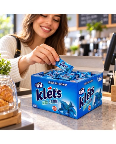 Chicles Klet’s menta sin azúcar estuche de 200 unidades
