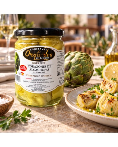Corazones de alcachofas gourmet al natural La Orquídea tarro 10/12 frutos caja de 12