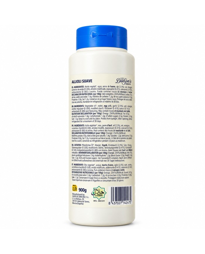 THE REAL Dân Sons sauce allioli suave bote 900 gramos