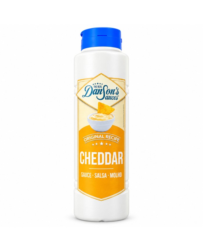 THE REAL Dân Sons salsa cheddar bote 900 gramos