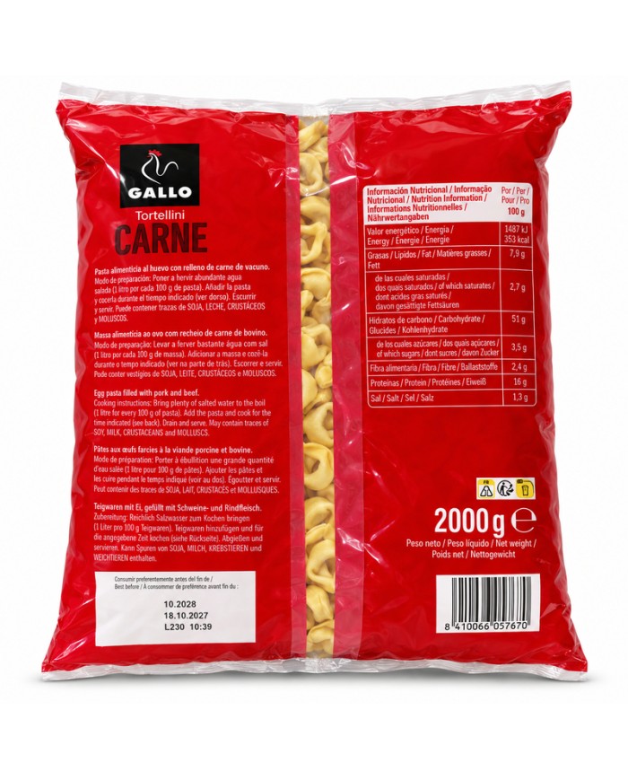 Gallo Tortellini Carne bolsa 2 kilos