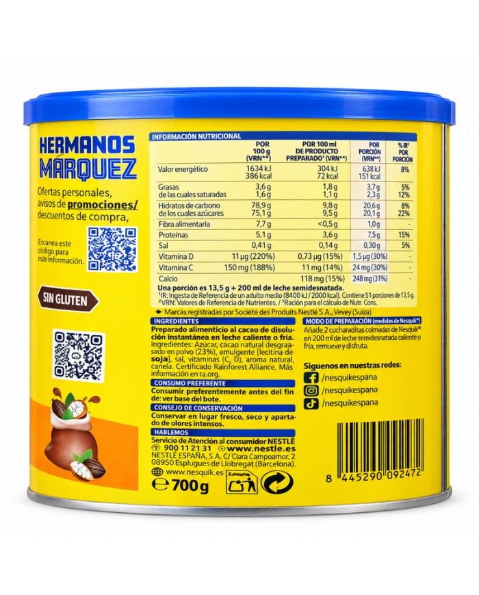 Nesquik instantáneo bote 700 gramos
