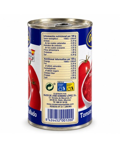 Orquídea Tomate Troceado lata 400 gramos caja de 12 latas abrefácil