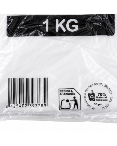 Bolsas de asas camiseta blancas 42x53 paquete de 1 kilo