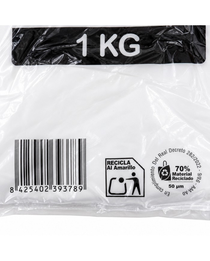 Bolsas de asas camiseta blancas 42x53 paquete de 1 kilo