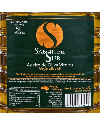 Aceite de oliva virgen Sabor del Sur garrafa 5 litros