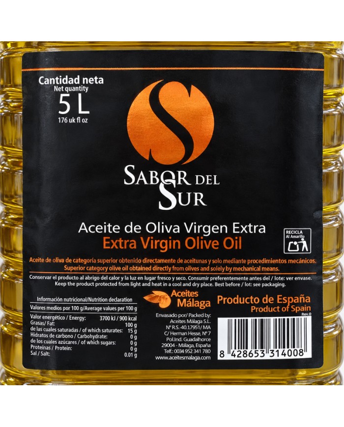 Aceite de Oliva virgen extra Sabor del Sur garrafa 5 litros