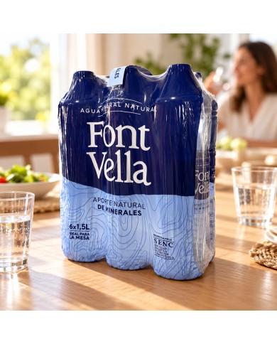 Agua Mineral Font Vella 1500 ml. pack de 6
