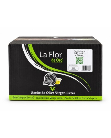 Aceite de oliva virgen extra La Flor de Oro tarrinas 10 ml. caja 240 unidades