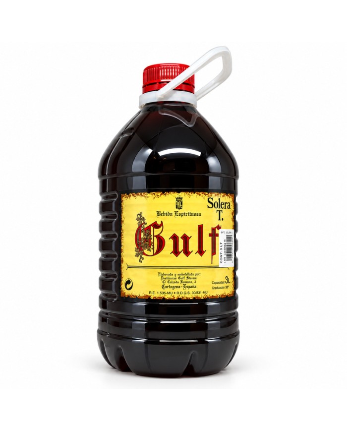 Aguardiente Compuesto ( Brandy ) Gulf T solera garrafa 36º pet 3 Litros