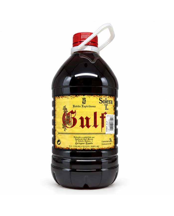 Aguardiente Compuesto ( Brandy ) Gulf T solera garrafa 36º pet 3 Litros