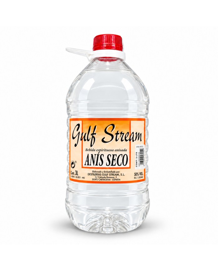 Licor de Anís seco Gulf Stream garrafa pet 3 litros 50% Vol.