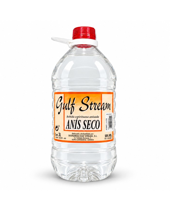 Licor de Anís seco Gulf Stream garrafa pet 3 litros 50% Vol.
