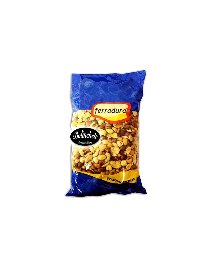 Ferradura cocktail de frutos secos fritos bolsa de 1 kg.