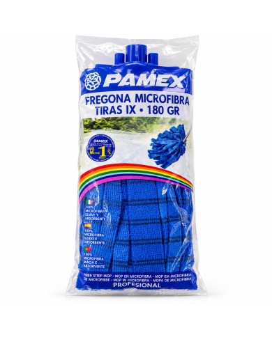 Fregona profesional microfibra tiras Pamex azul 180 gramos