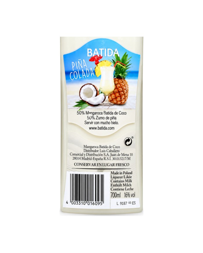 Comprar licor Mangaroca Batida de Coco 700 ml. al mejor precio