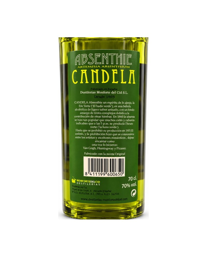 Comprar licor Absenta Verde Candela 700 ml. al mejor precio