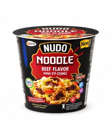Nudo Noodle sabor ternera en vaso, venta por caja de 24 unidades