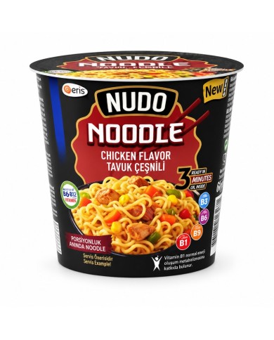 Nudo Noodle sabor pollo en vaso, venta por caja de 24 unidades
