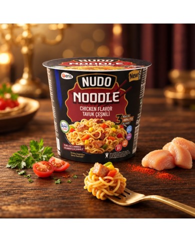 Nudo Noodle sabor pollo, fotografía de ambiente