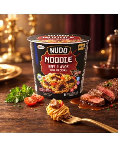 Nudo Noodle sabor ternera, fotografía de ambiente