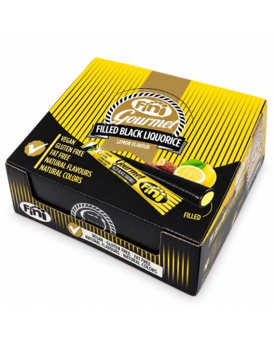Fini Regaliz Gourmet sabor limón 32 gramos estuche de 32 unidades