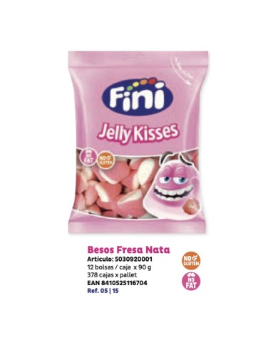 Comprar Fini Jelly Kisses Besos Fresa bolsa de 90 gramos