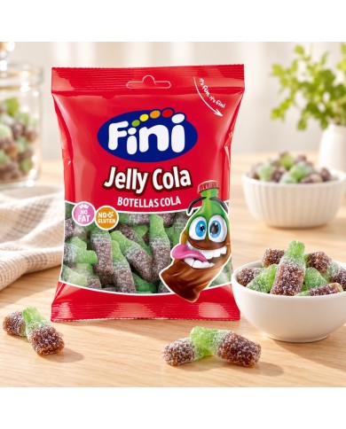 Fini Jelly cola botellas cola bolsa 90 gramos caja de 12 bolsas — ambiente lifestyle